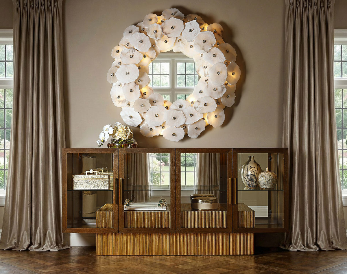 Kourtney 55” Alabaster 14 Light Mirror - Luxury Living Collection