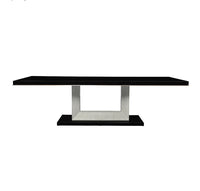 Floris 105" Black Gloss Dining Table - Mineral Base