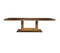 Floris 105" Brown Oak Dining Table - Gold Leaf Base