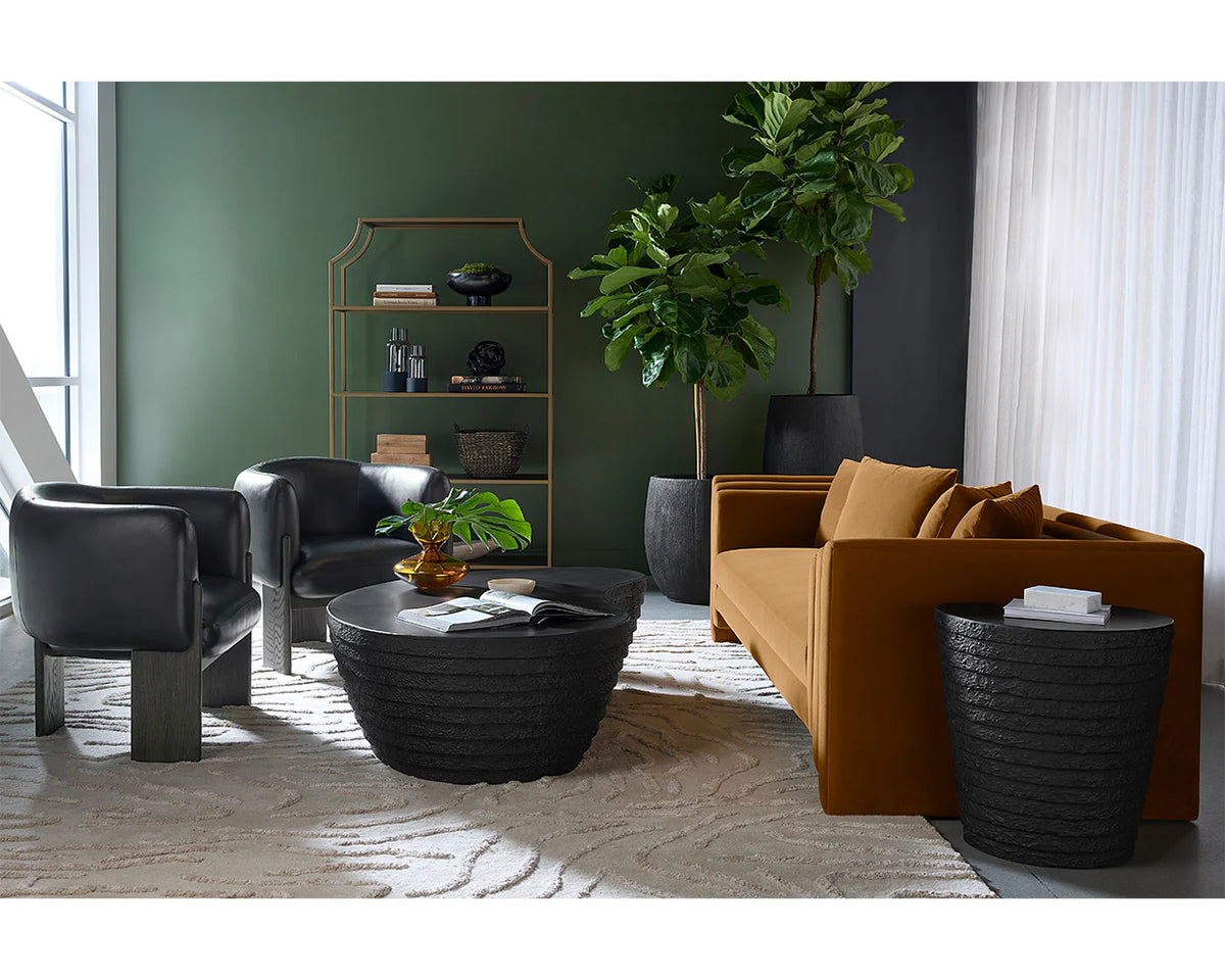Kira 96" Cognac/Gold Sofa