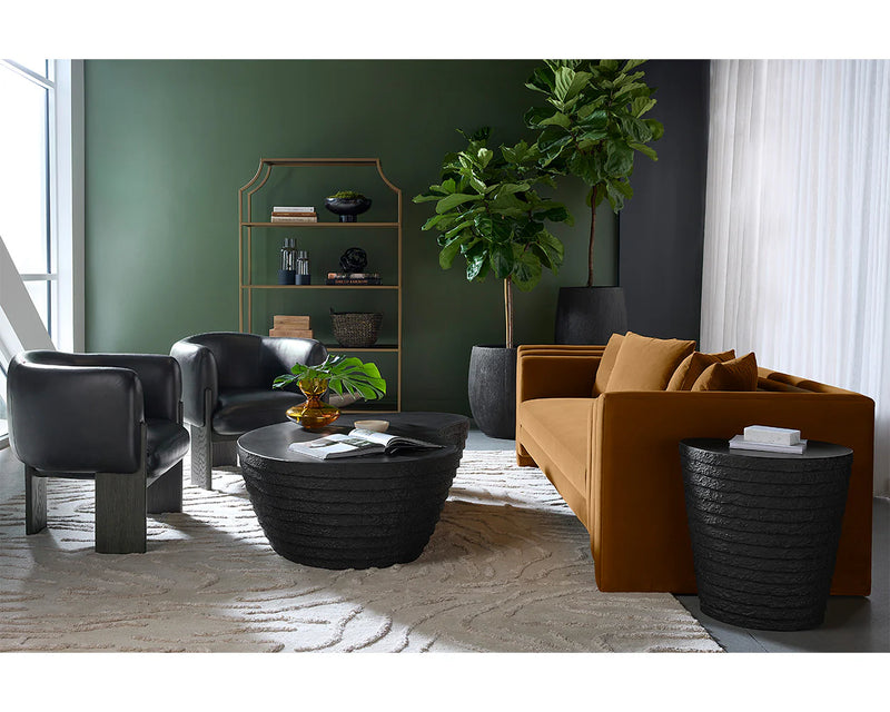 Kira 96" Cognac/Gold Sofa