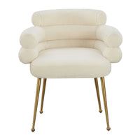 Denala Cream Faux Sheepskin Dining Chair - Luxury Living Collection