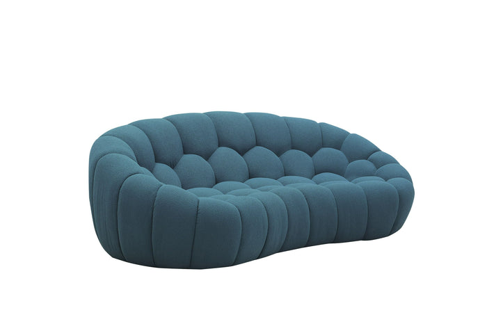 Nicoma Modern Curved Dark Teal Loveseat