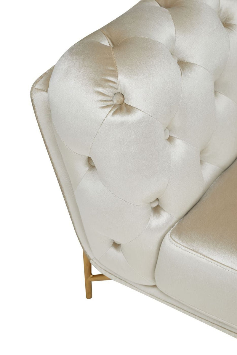 Stassi Beige Velvet Sofa Set