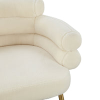 Denala Cream Faux Sheepskin Dining Chair - Luxury Living Collection