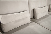 Marigold Italian Light Grey Leather RAF Chaise Sectional Sofa