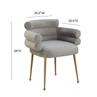 Denala Grey Velvet Dining Chair - Luxury Living Collection