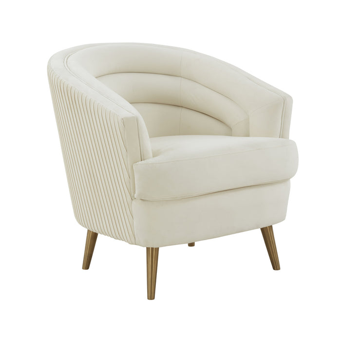 Julietta Cream Velvet Accent Chair - Luxury Living Collection