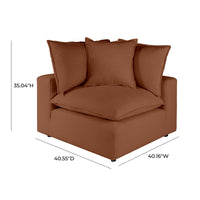 Carlie Rust Modular Corner Chair - Luxury Living Collection