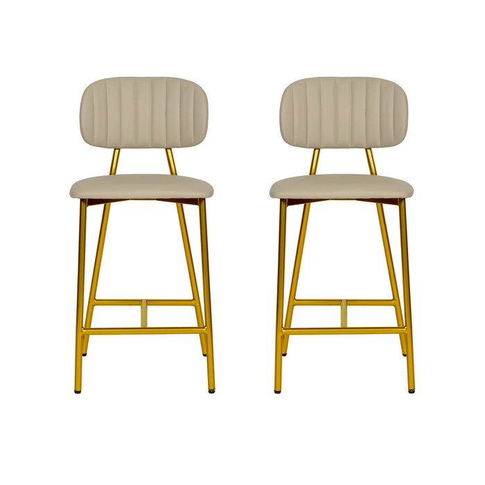Joss Nude Vegan Leather Counter Stool (Set of 2) - Luxury Living Collection
