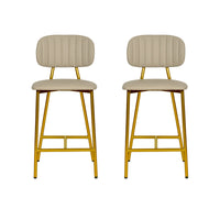 Joss Nude Vegan Leather Counter Stool (Set of 2) - Luxury Living Collection