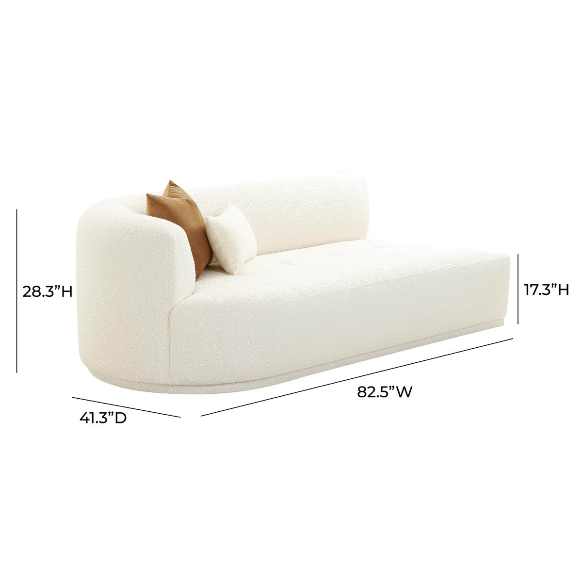 Pablo Cream Boucle Modular LAF Loveseat - Luxury Living Collection