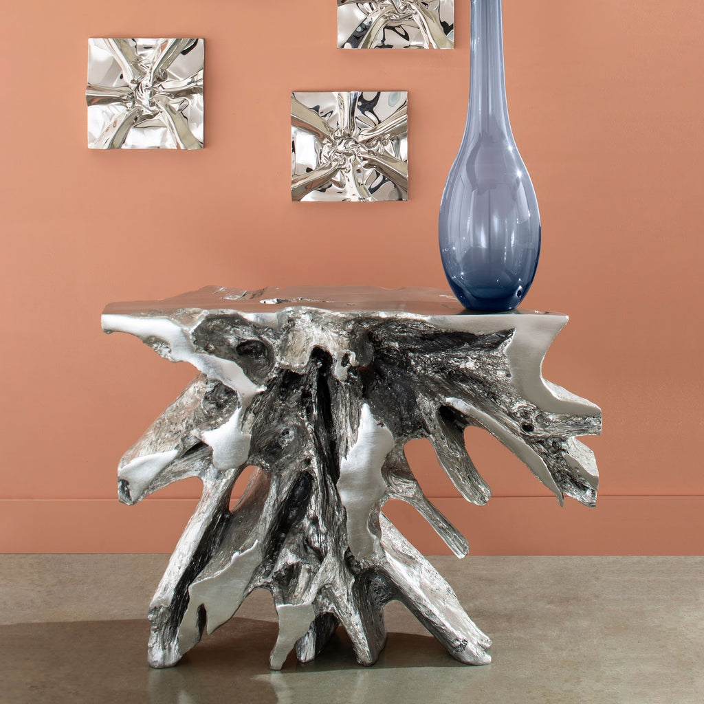 Wyn Tera Silver Leaf Console Table