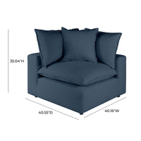 Carlie Navy Modular Corner Chair - Luxury Living Collection
