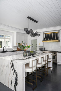 Laylani White Vinyl With Bronze Base Counter Chair