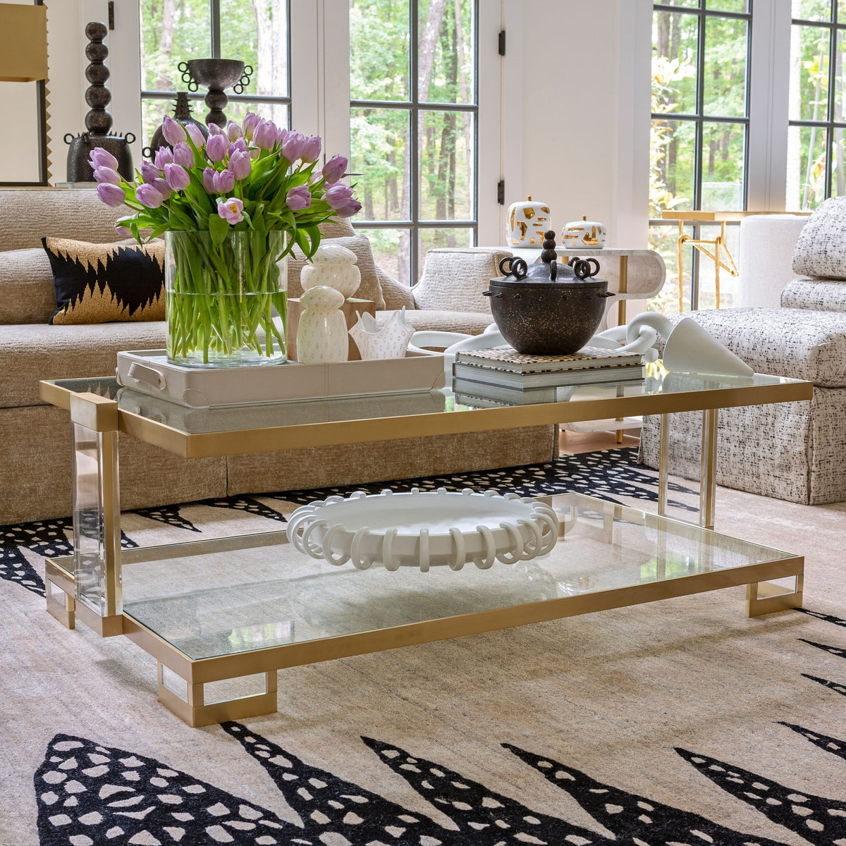 Regal 90" Hazelnut Skirted Sofa