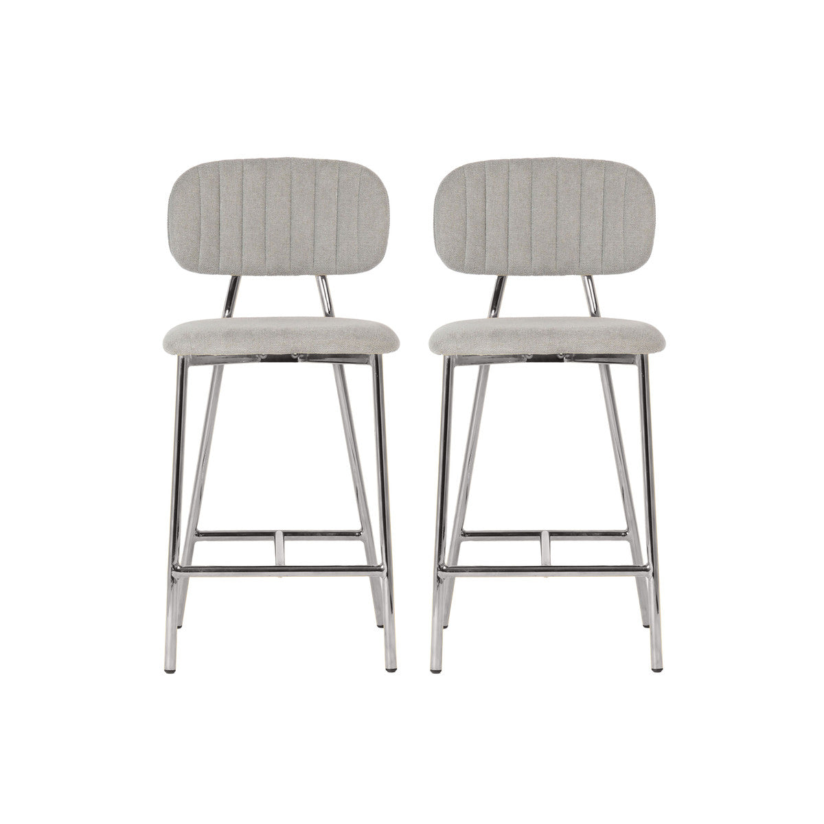 Joss Grey & Silver Counter Stool (Set of 2) - Luxury Living Collection