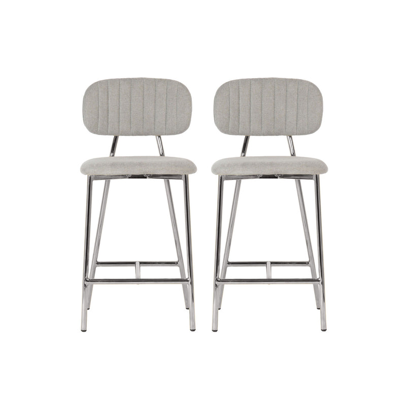 Joss Grey & Silver Counter Stool (Set of 2) - Luxury Living Collection