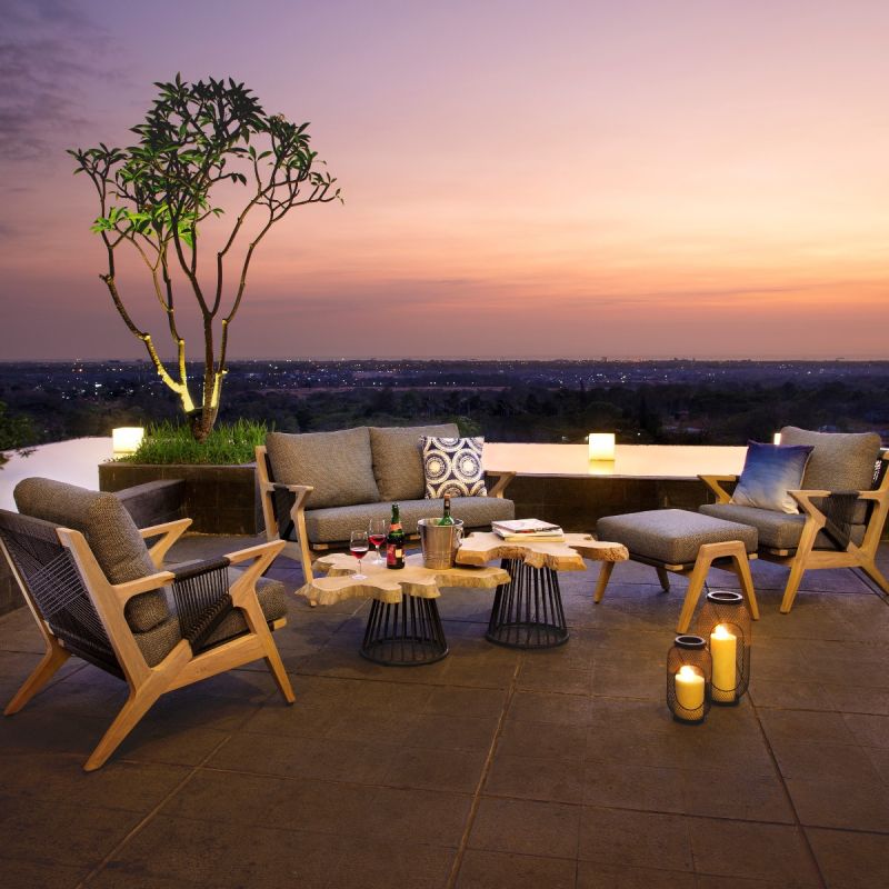 Lumiere 54" Outdoor Teak Loveseat