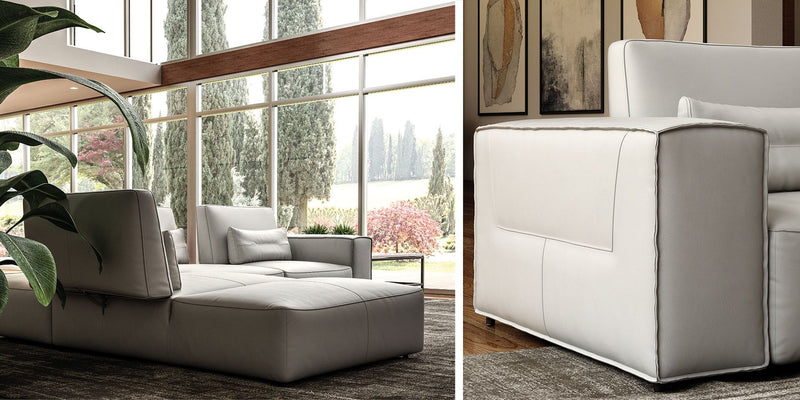Marigold Italian White Leather Sofa