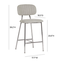 Joss Grey & Silver Counter Stool (Set of 2) - Luxury Living Collection