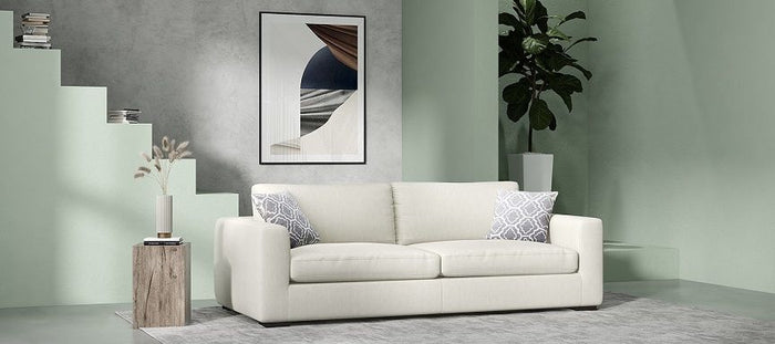 Benya Modern White Fabric Sofa
