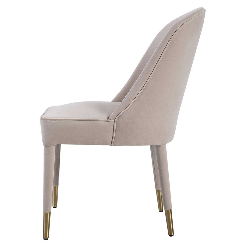 Alexa Champagne Velvet Chair (Set of 2)