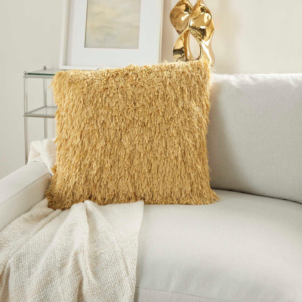 Nuria 20" x 20" Yellow Throw Pillow - Elegance Collection