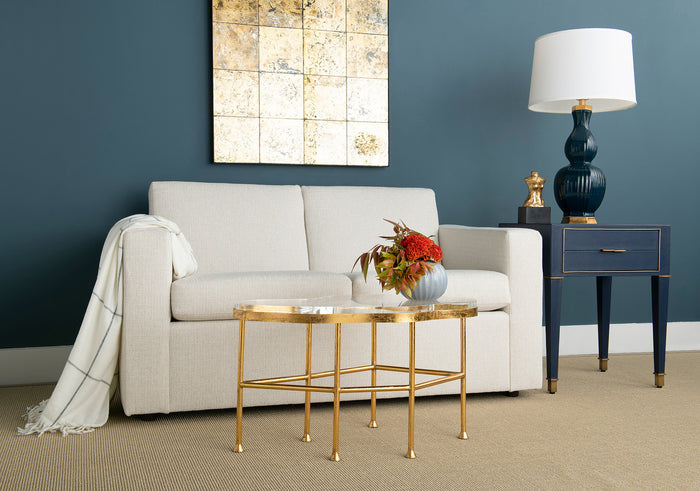 Zene 19" Acrylic & Gold Leaf Coffee Table