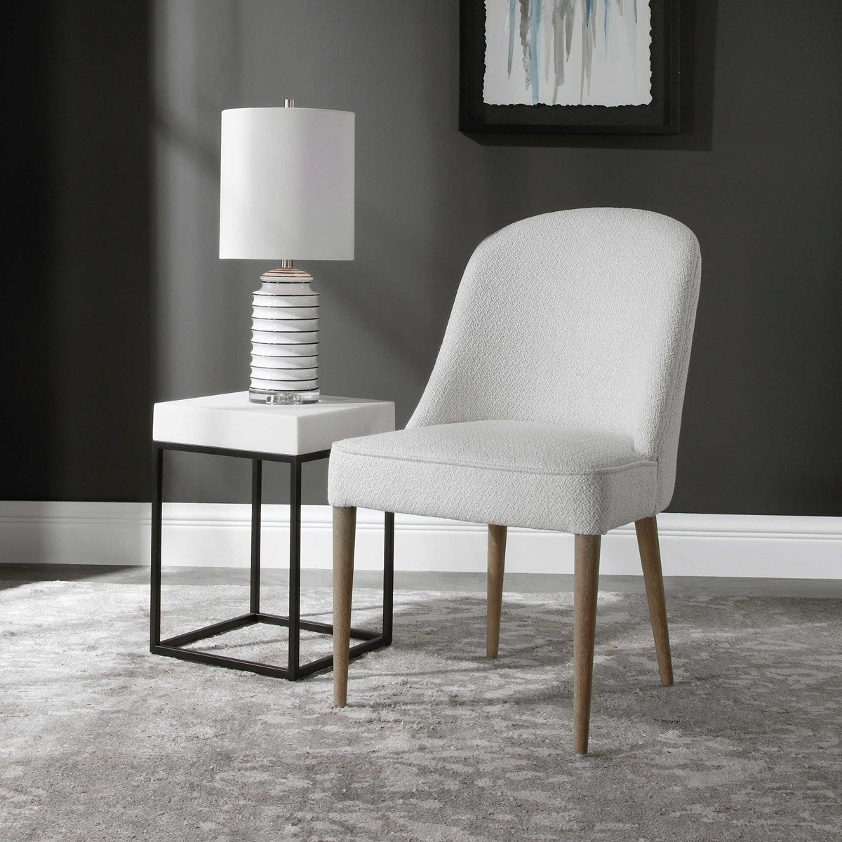Alexa Off White Fabric Chair (Set of 2)