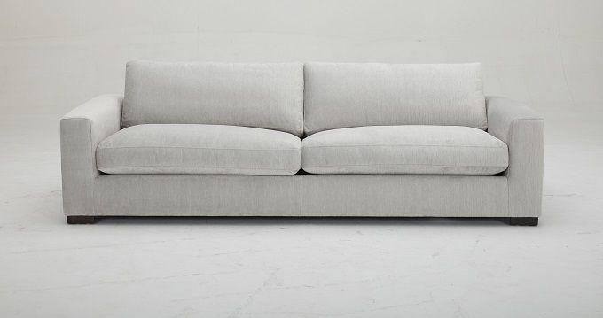 Benya Modern White Fabric Long Sofa