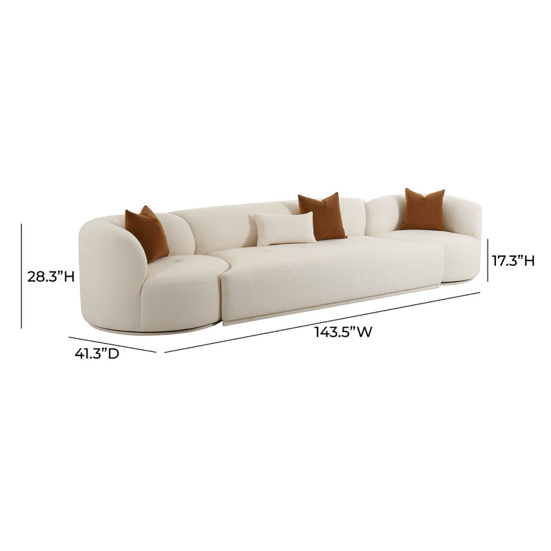 Pablo Cream Boucle 3-Piece Modular Sofa - Luxury Living Collection