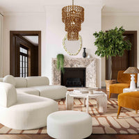 Sofie Cream Boucle Ottoman - Luxury Living Collection