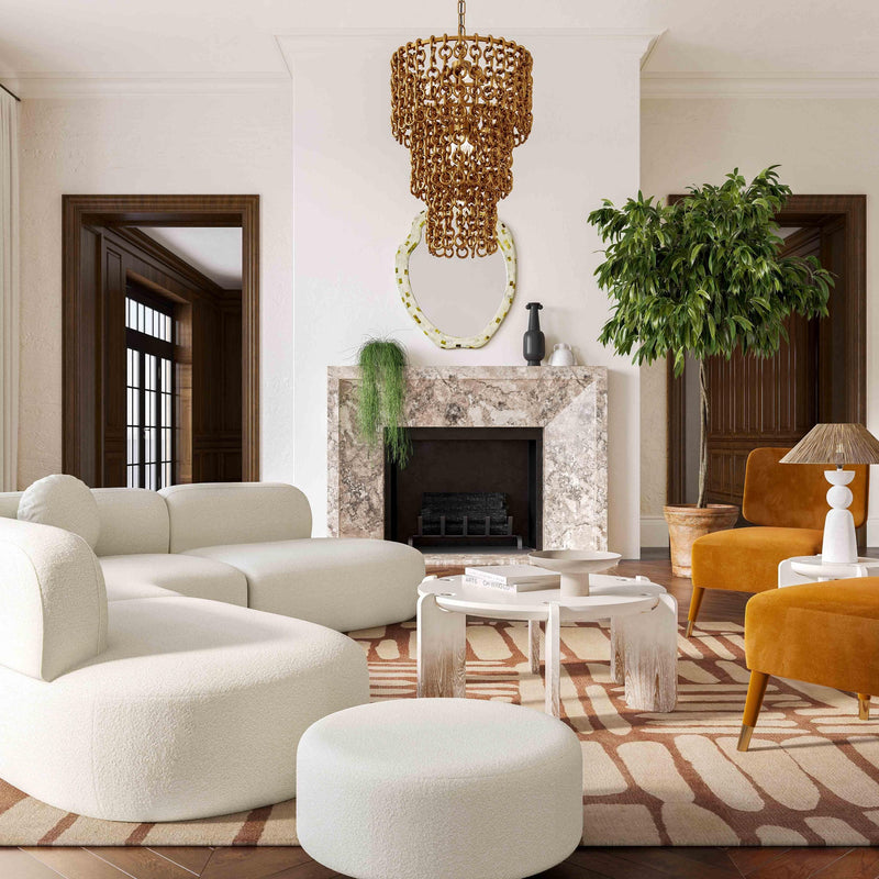 Sofie Cream Boucle Ottoman - Luxury Living Collection