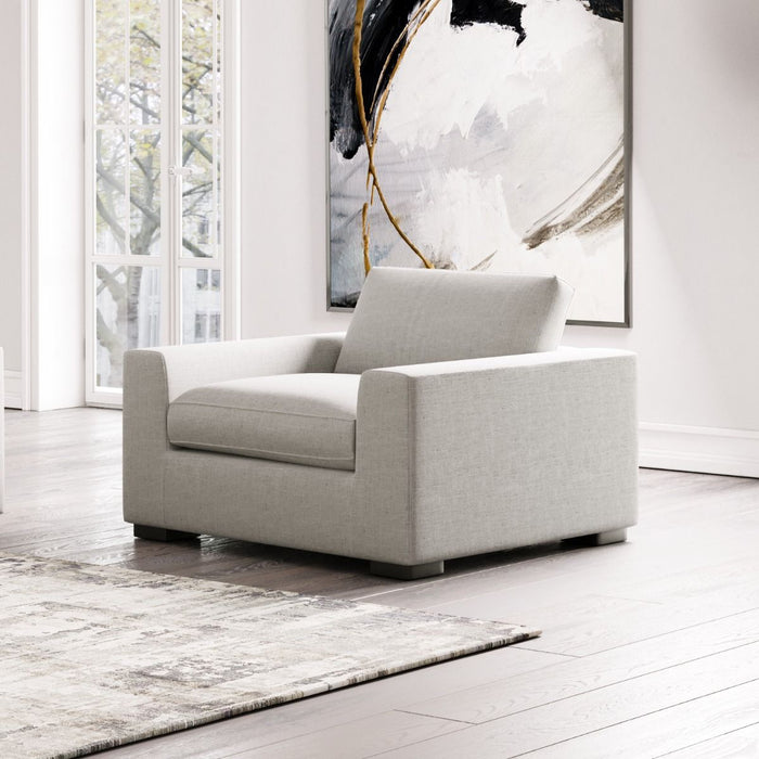 Benya Modern White Fabric Lounge Chair