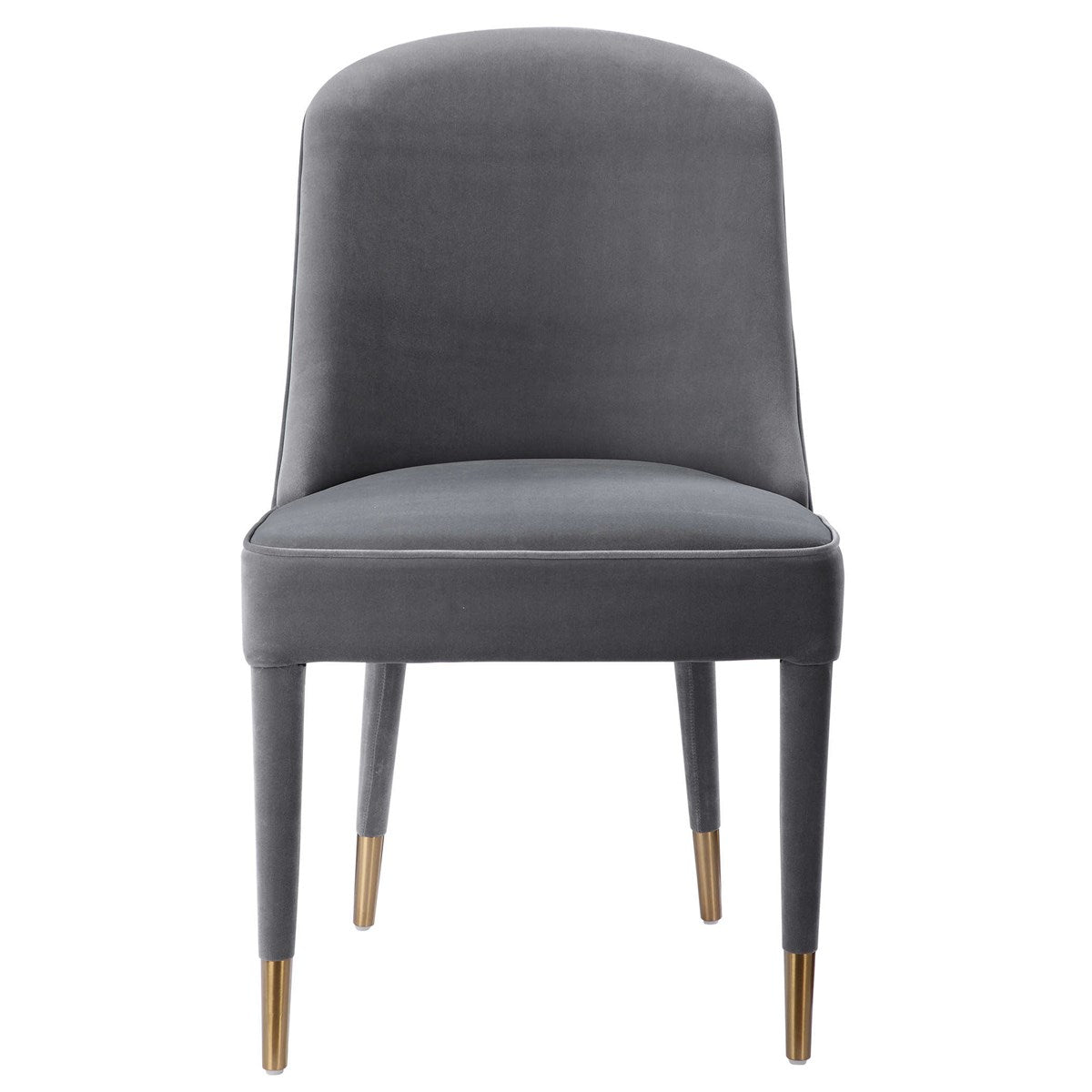 Alexa Grey Velvet Chair (Set of 2)