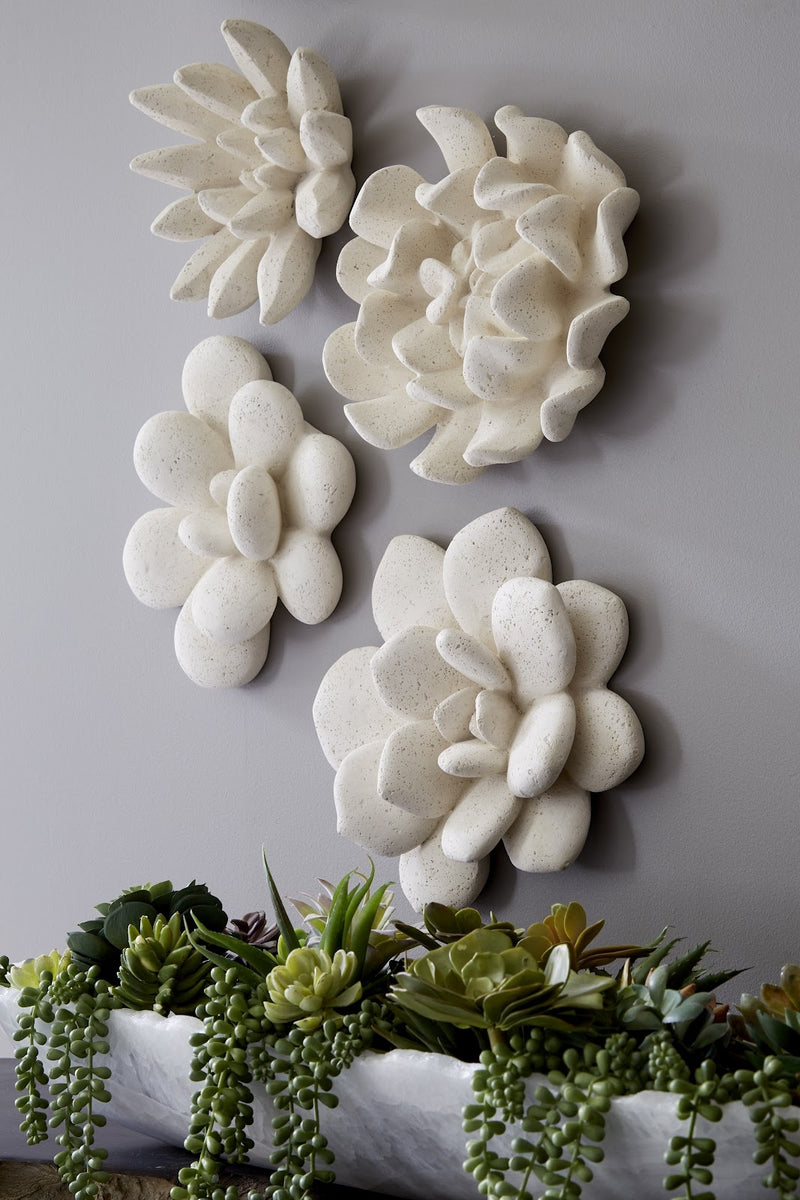 Blossom Gena White Stone Wall Art