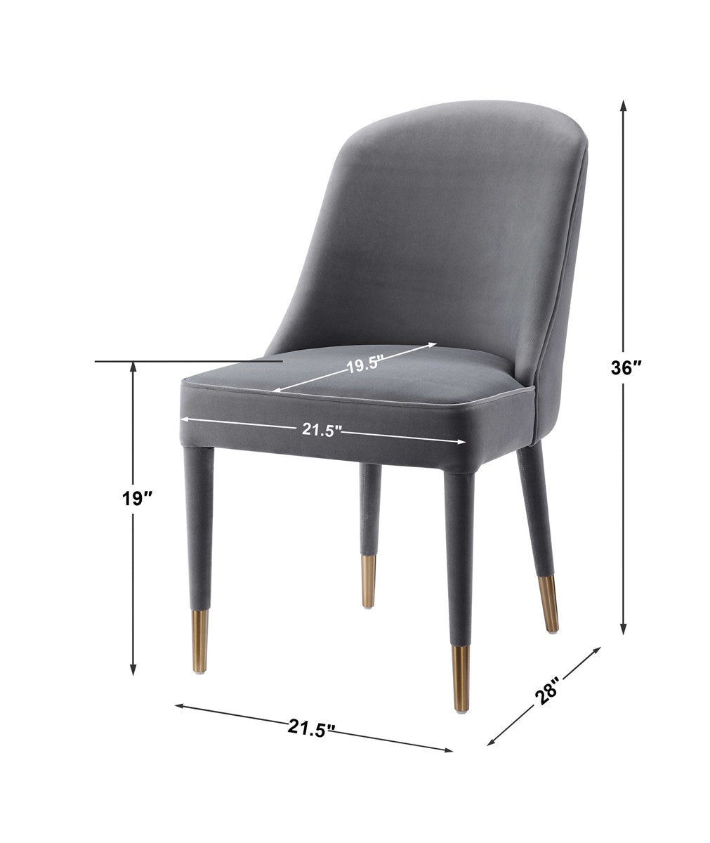 Alexa Grey Velvet Chair (Set of 2)