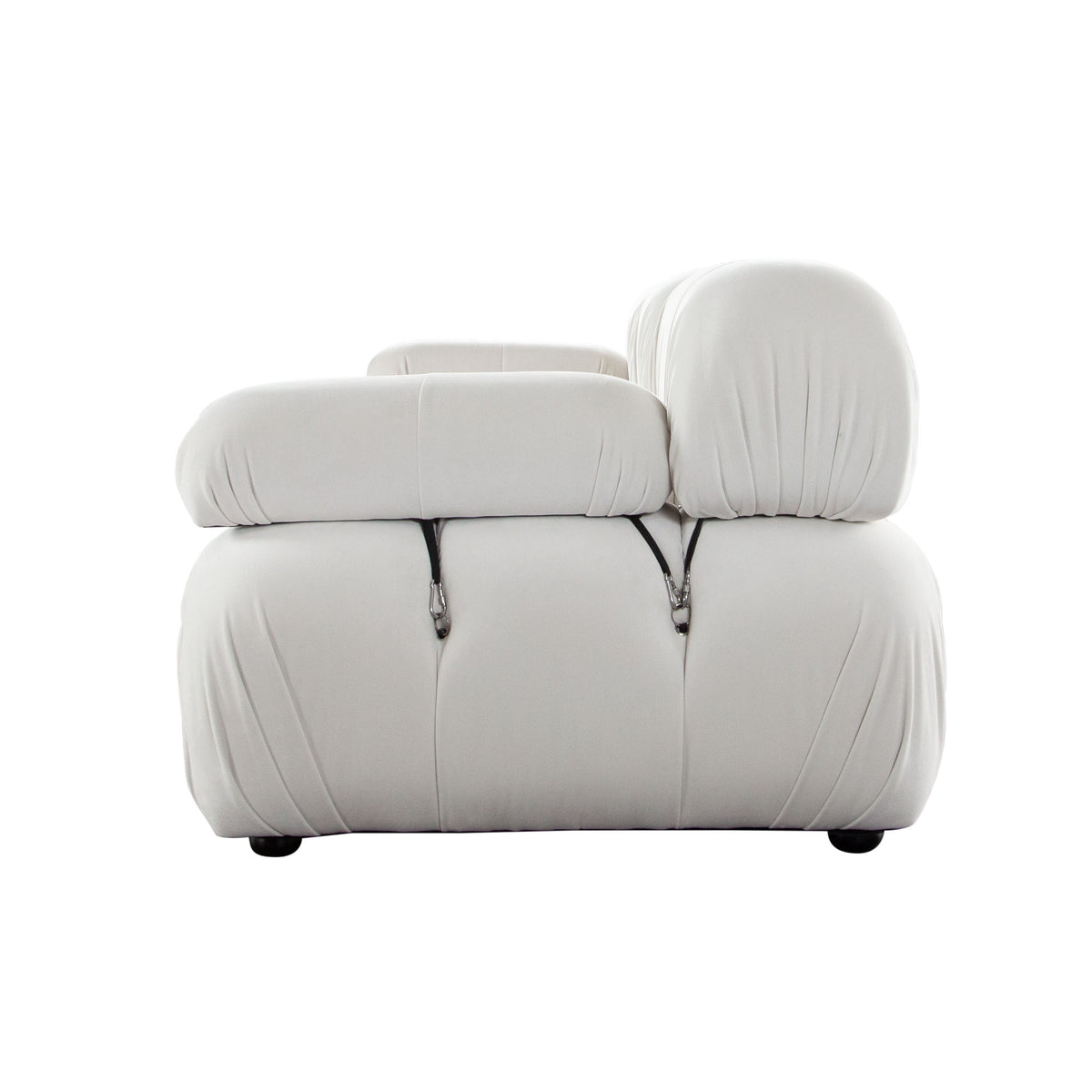Rosedale Light Cream Velvet Modular Armless Chair