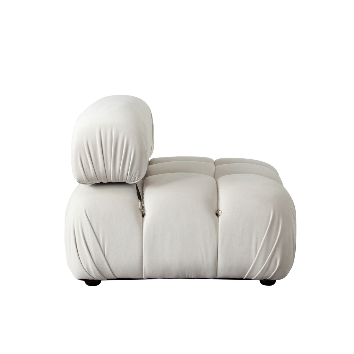 Rosedale Light Cream Velvet Modular Armless Chair