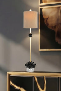 Iris 42" Abstract Black & Gold Buffet Lamp