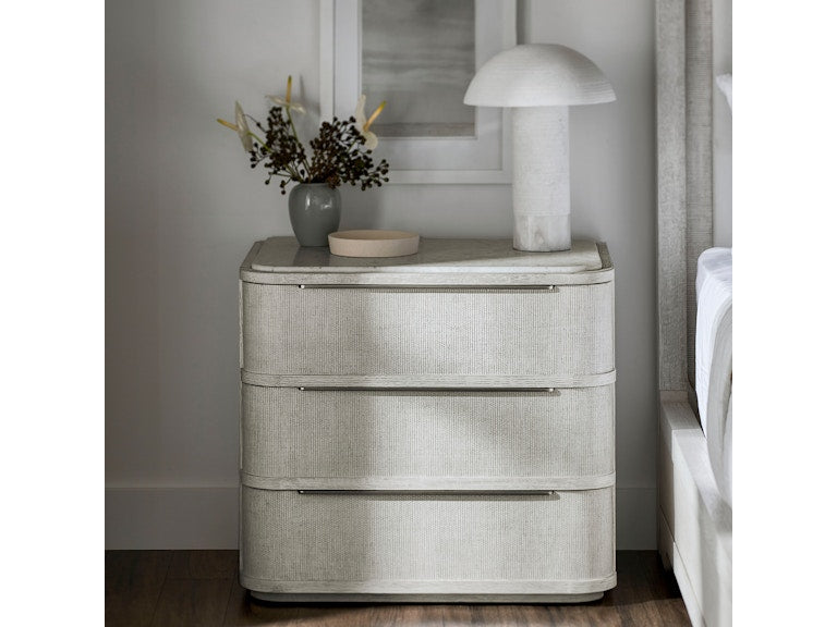 Argenta 32" White & Grey Nightstand With a Solid Marble Top