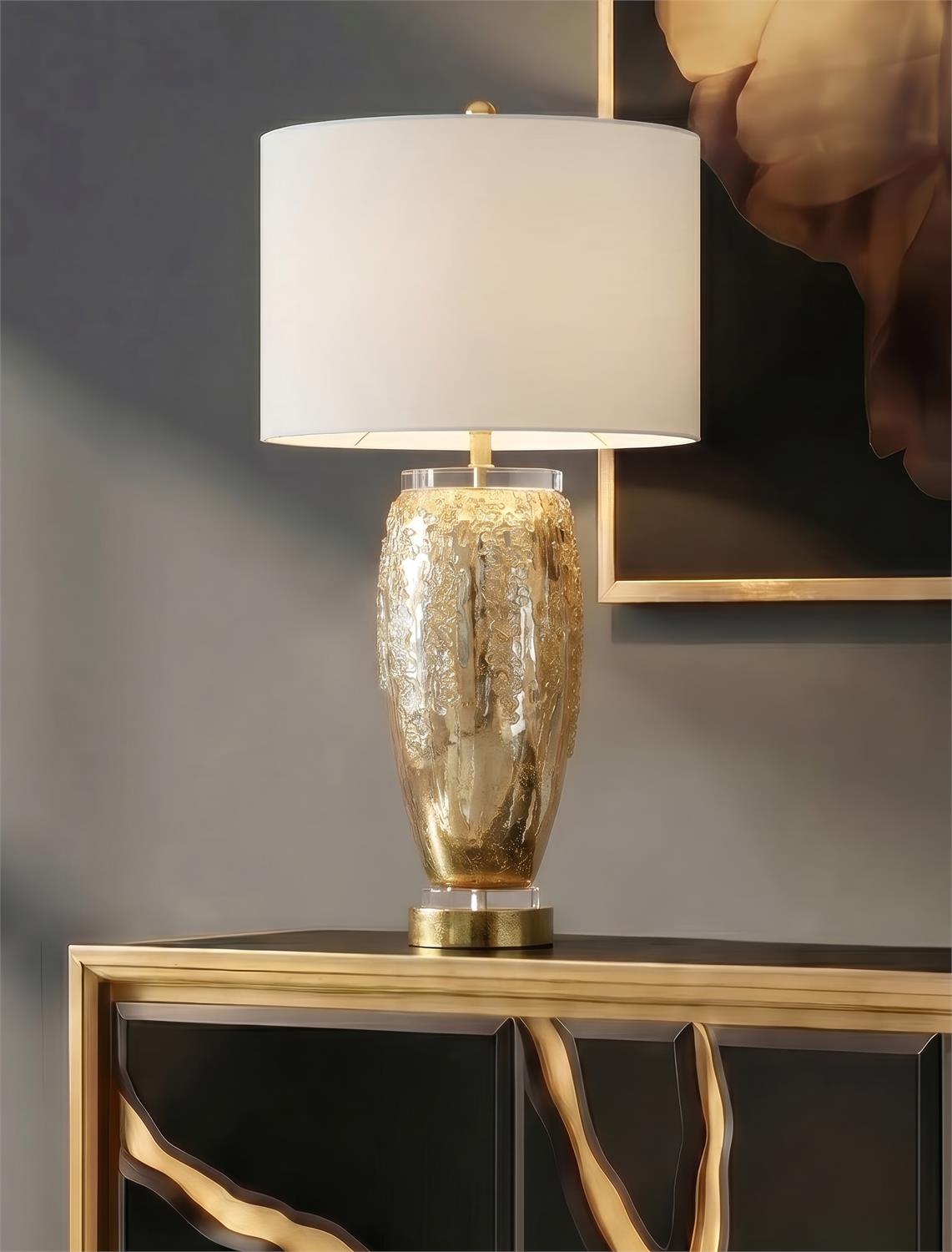 Reeve 20" Hand-finished Silver and Gold Glass & Acrylic Table Lamp