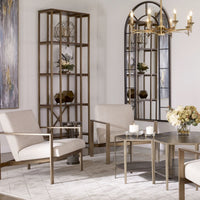 Esker 32" Brushed Antique & Dark Walnut Etagere
