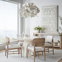 Fornelli Performance White Basket Weave Dining Chair