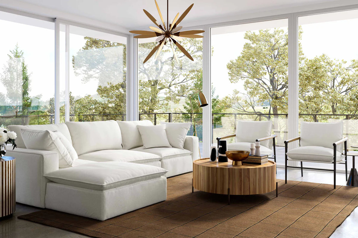 Cali Pearl Performance Fabric Modular Armless Chair