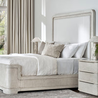 Argenta 32" White & Grey Nightstand With a Solid Marble Top