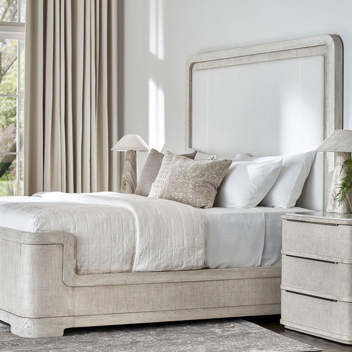 Argenta 32" White & Grey Nightstand With a Solid Marble Top