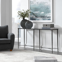 Antonia 63" Chiseled Black Console Table