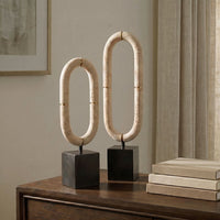 Tay Oval Ivory & Dark Bronze Décor Object (Set of 2)
